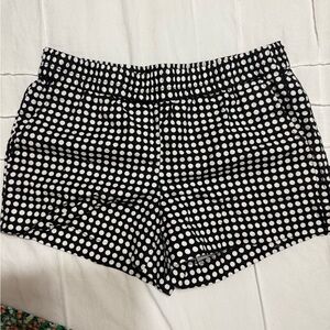 J. Crew Black and White Polka Dot Athletic Shorts